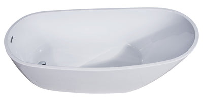 Alfi AB8826 68 inch White Oval Acrylic Free Standing Soaking Bathtub