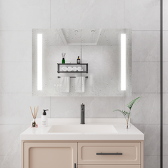 Bathroom Medicine Cabinet with Lights, 36×24 Inch LED Medicine Cabinet with Mirror, Double Door Lighted Medicine Cabinet with Defogger, Dimmer, Surface Mount