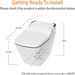 VOVO TCB-090S Integrated Smart Toilet, Bidet Toilet, One Piece Toilet