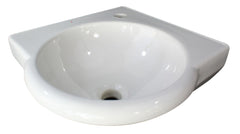 Alfi AB104 15"  Round Corner Wall Mounted Porcelain Bathroom Sink