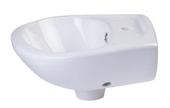 Alfi AB106 White Small Porcelain Wall Mount Basin with Overflow