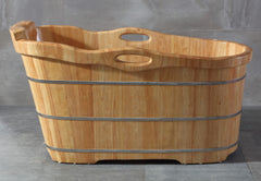 Alfi AB1187 57" Free Standing Rubber Wooden Soaking Bathtub
