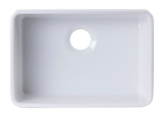 Alfi AB503UM-W 24" White Single Bowl Fireclay Undermount Kitchen Sink