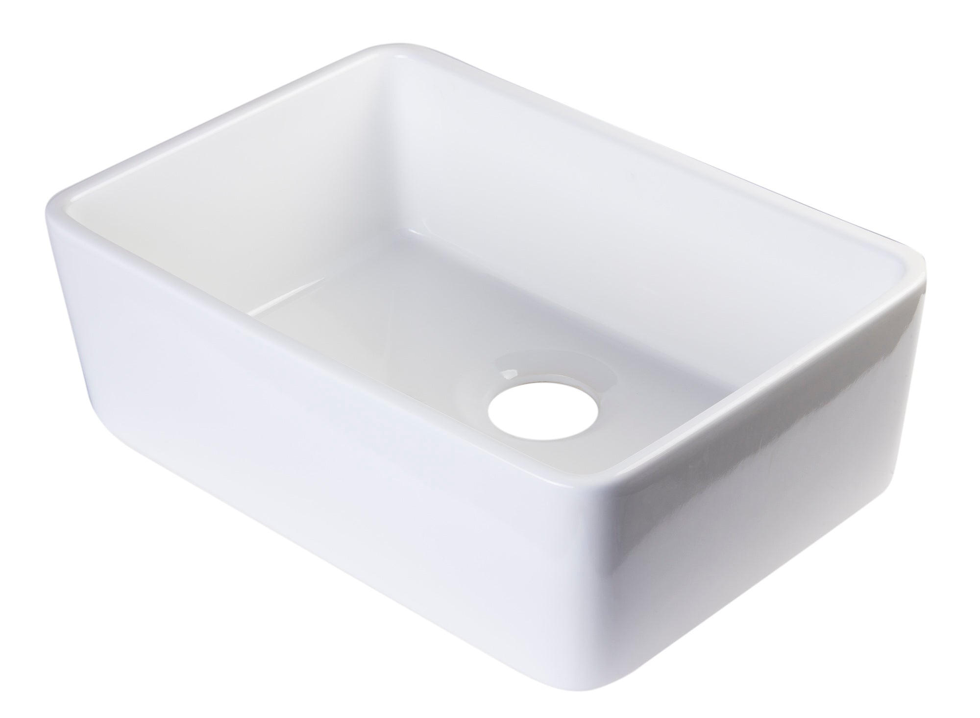 Alfi AB503UM-W 24" White Single Bowl Fireclay Undermount Kitchen Sink