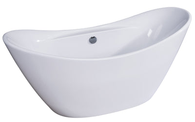 Alfi AB8803 68 inch White Oval Acrylic Free Standing Soaking Bathtub