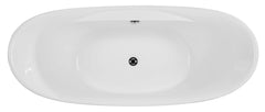 Alfi AB8803 68 inch White Oval Acrylic Free Standing Soaking Bathtub