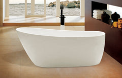 Alfi AB8826 68 inch White Oval Acrylic Free Standing Soaking Bathtub