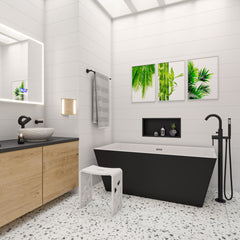 Alfi AB8834 59" Black & White Acrylic Free Standing Bathtub