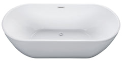 Alfi AB8839 67" White Oval Acrylic Free Standing Soaking Bathtub
