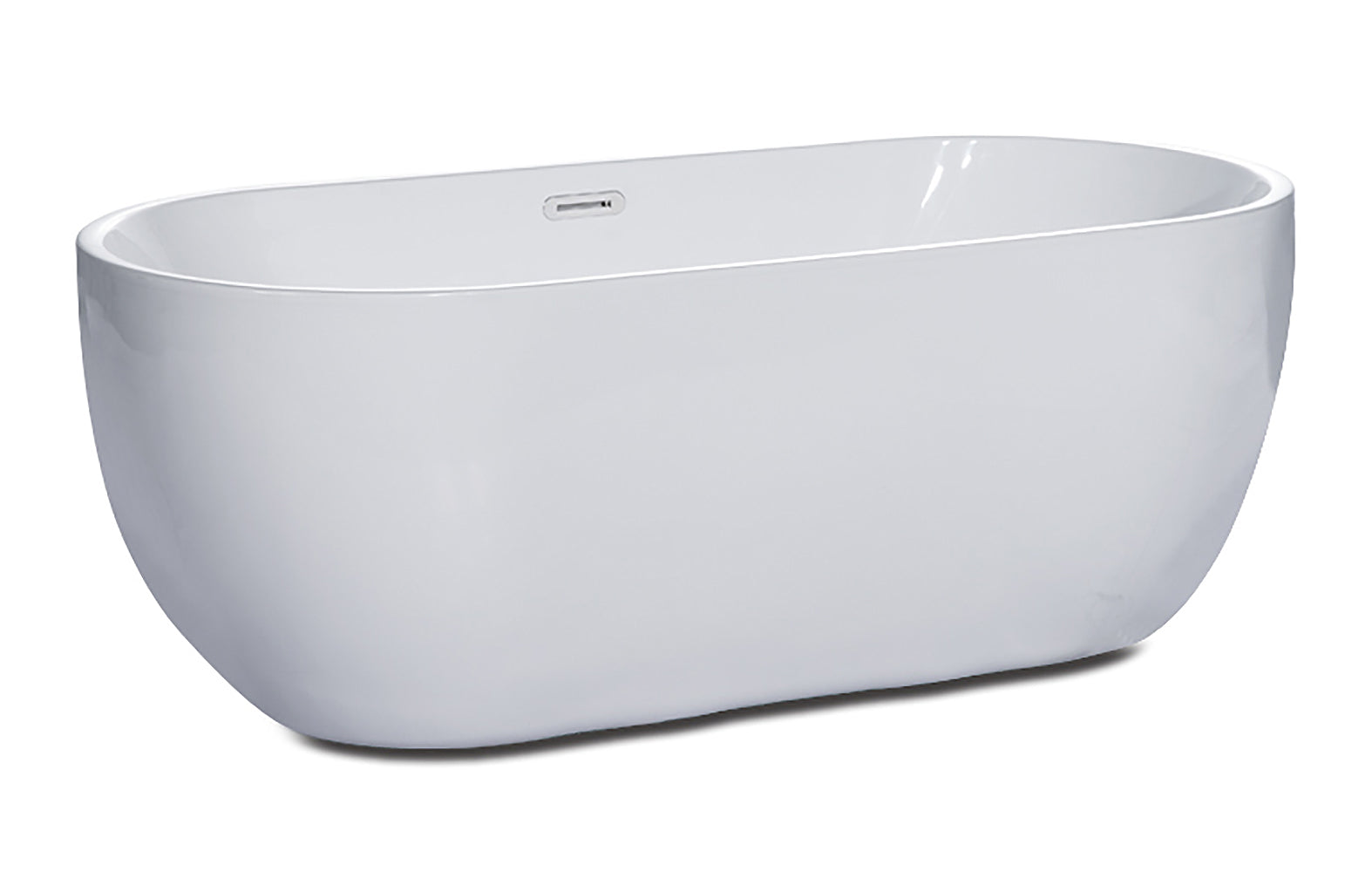 Alfi AB8839 67" White Oval Acrylic Free Standing Soaking Bathtub