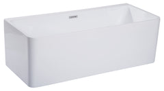 Alfi AB8859 67" White Rectangular Acrylic Free Standing Bathtub