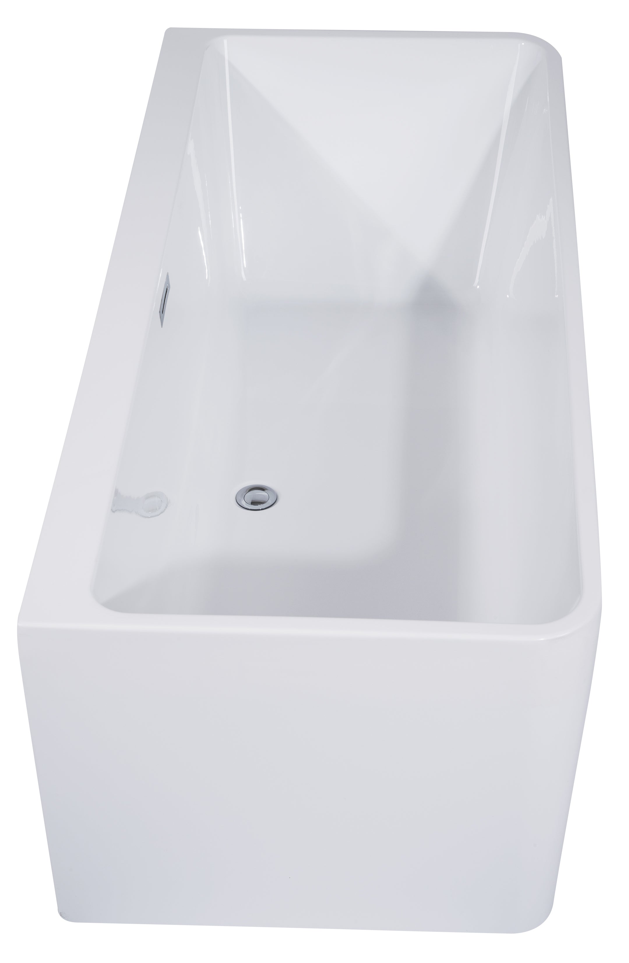 Alfi AB8859 67" White Rectangular Acrylic Free Standing Bathtub