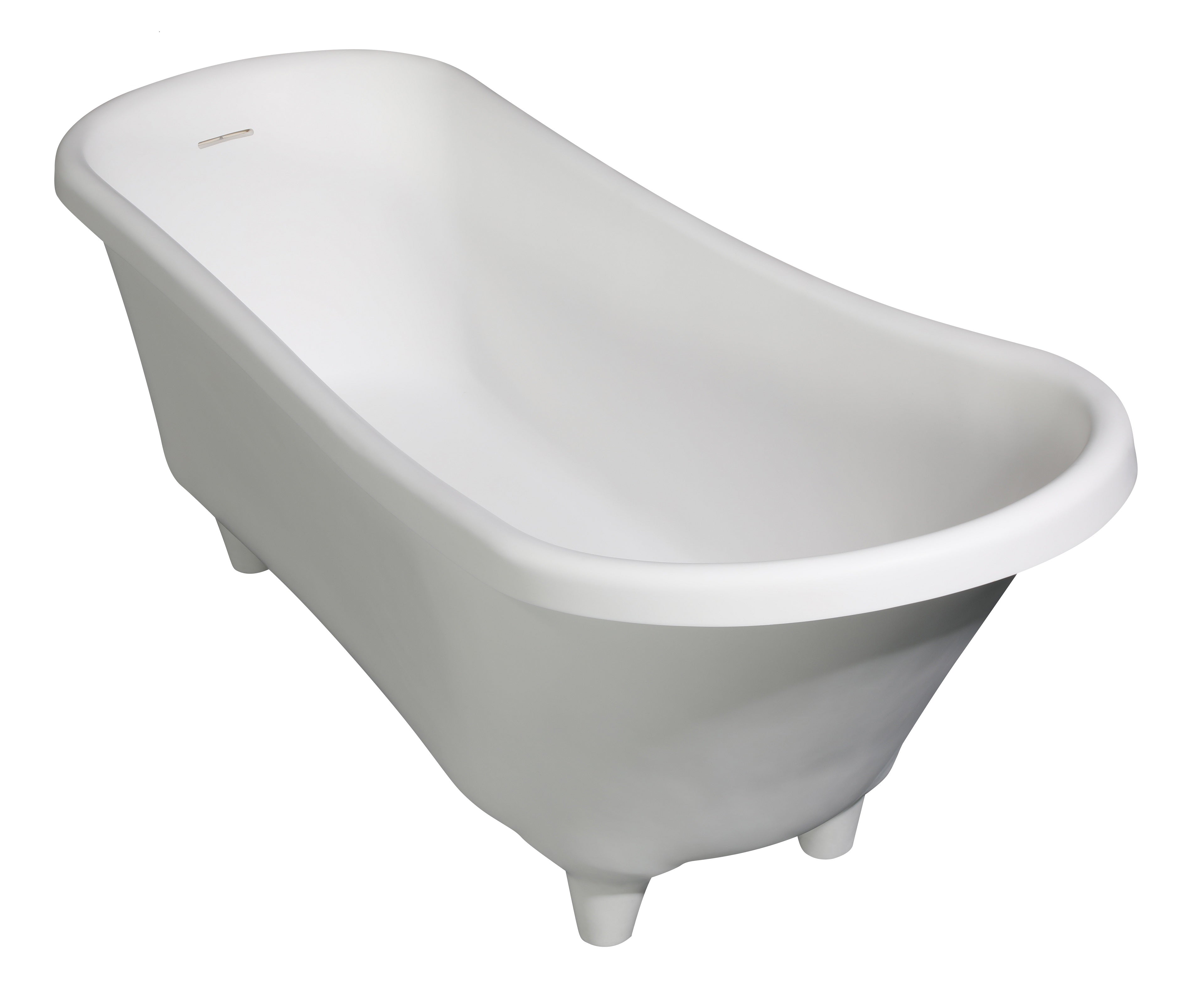 Alfi 67" White Matte Clawfoot Solid Surface Resin Bathtub
