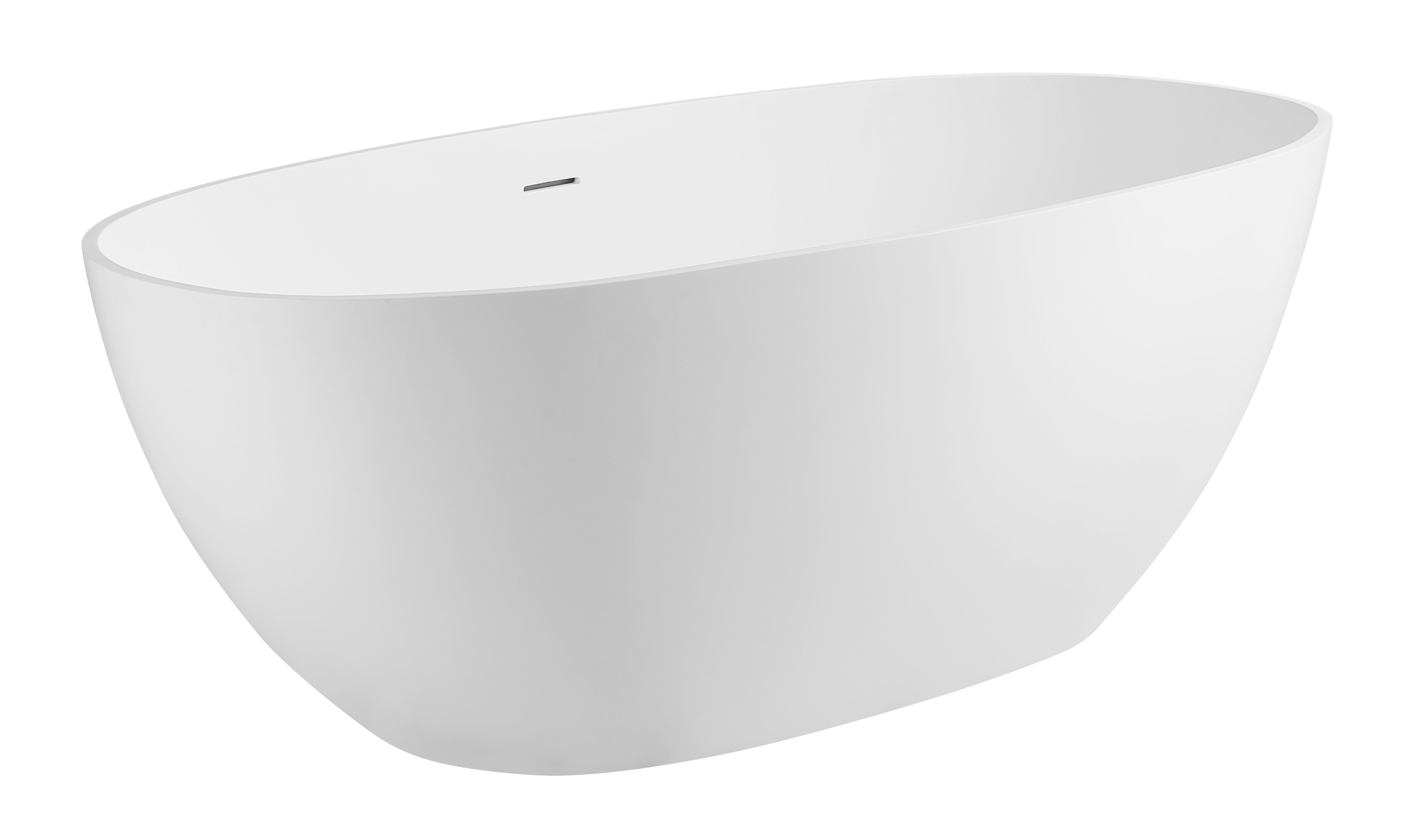 Alfi AB9975 59" White Oval Solid Surface Resin Soaking Bathtub