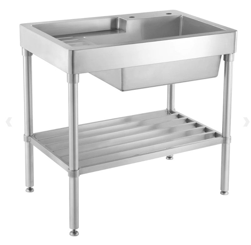 Whitehaus Pearlhaus Brushed Stainless Steel Single Bowl Utility Sink
