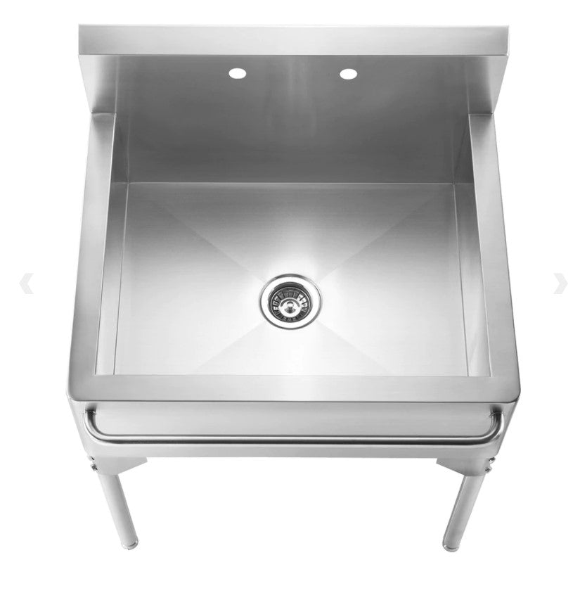 Whitehaus Pearlhaus Brushed Stainless Steel Commerical Utility Sink