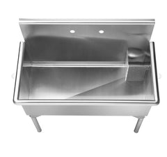Whitehaus Pearhaus Stainless Steel Single Bowl Commercial Utility Sink