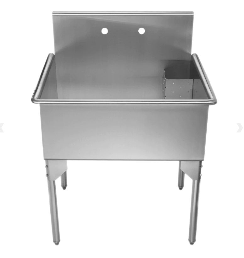 Whitehaus Pearlhaus Brushed Stainless Steel  Single Bowl Utility Sink