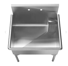 Whitehaus Pearlhaus Brushed Stainless Steel  Single Bowl Utility Sink