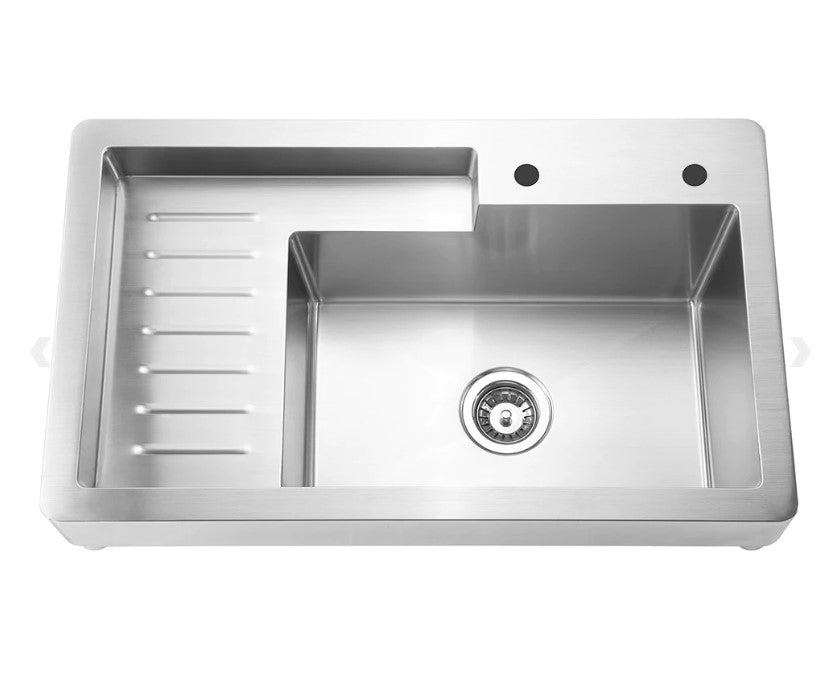 Whitehaus Pearlhaus Brushed Stainless Steel Single Bowl Utility Sink