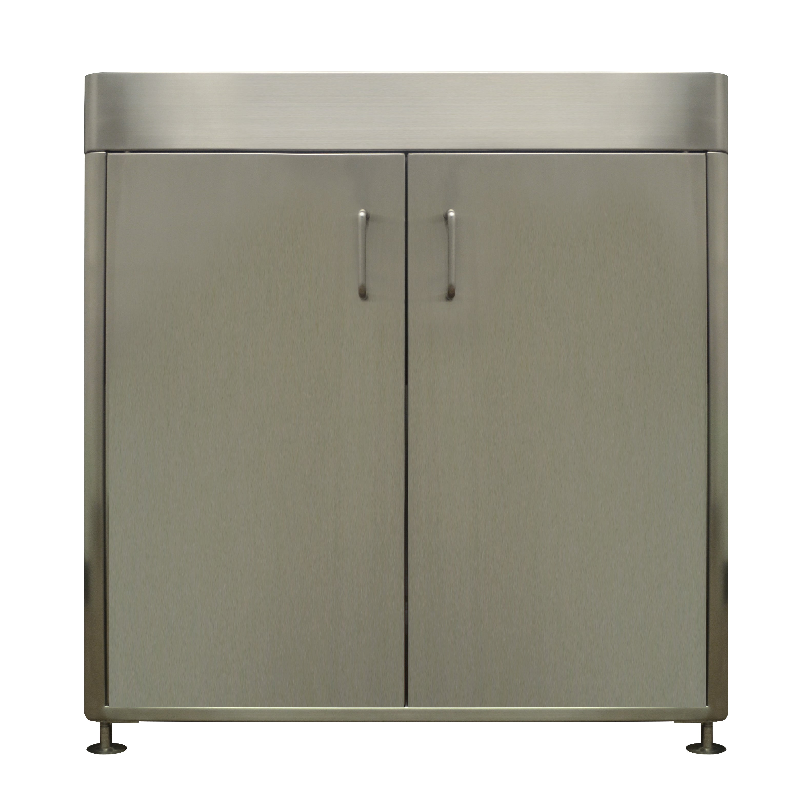 Whitehaus-  Pearlhaus Brushed Stainless Steel Double Door Cabinet