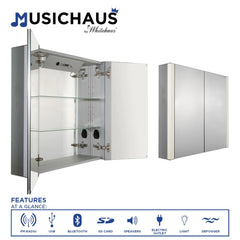 Whitehaus Musichaus WHFEL8069-S Double Mirrored Door Medicine Cabinet