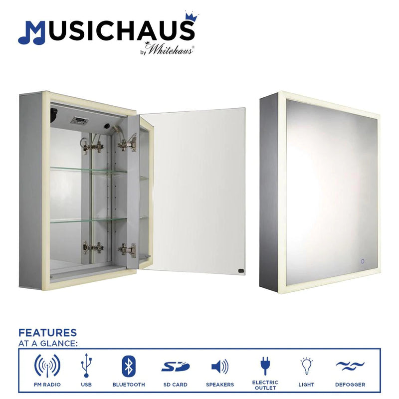 Whitehaus Musichaus WHLUN7055-OR Single Mirrored Door Medicine Cabinet