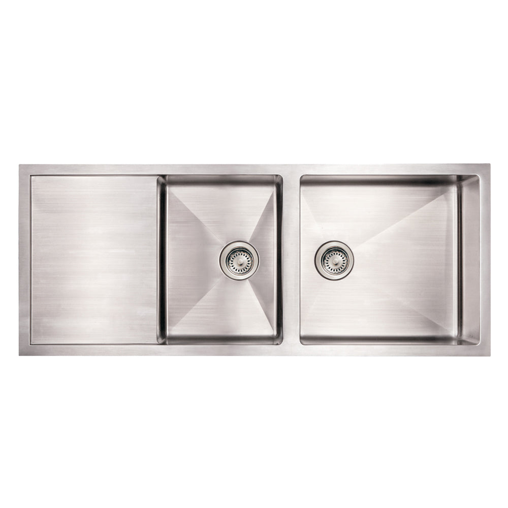 Whitehaus Noah's Collection Double Bowl Sink with Integral Drain Board