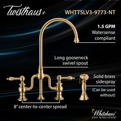 Whitehaus Twisthaus Plus WHTTSLV3-9773-NT Bridge Faucet