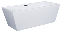 Alfi AB8833 59" White Rectangular Acrylic Free Standing Bathtub
