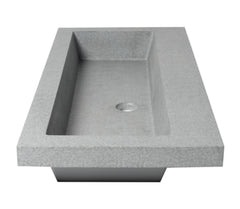 Alfi ABCO40TR 40" Solid Concrete Gray Matte Trough Bathroom Sink