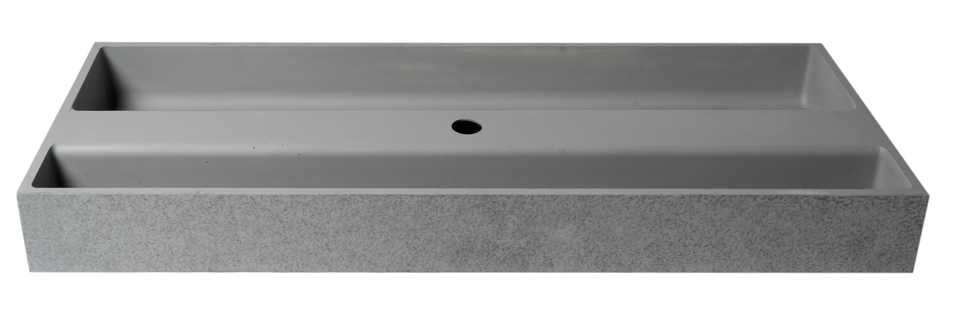 Alfi ABCO48TR 48" Solid Concrete Gray Matte Trough Bathroom Sink