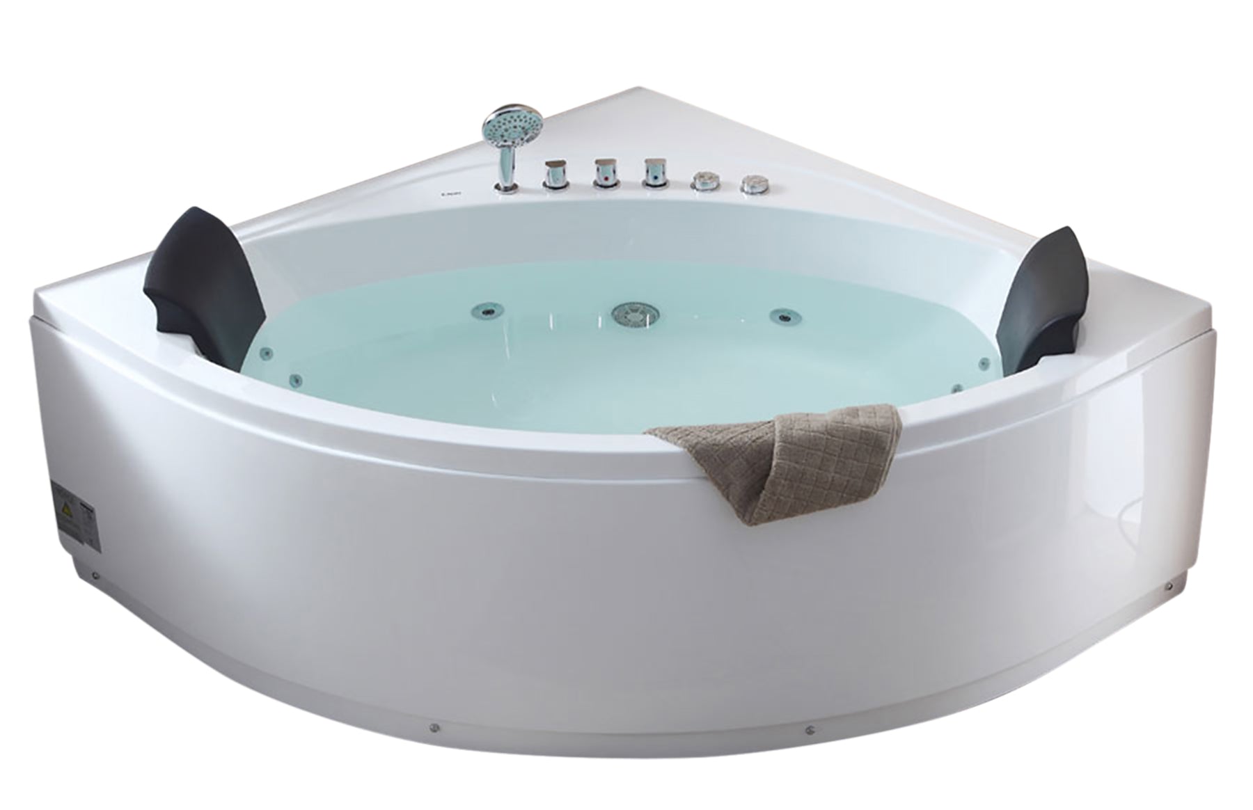 Eago AM200 5' Rounded Modern Double Seat Corner Whirlpool Bath Tub