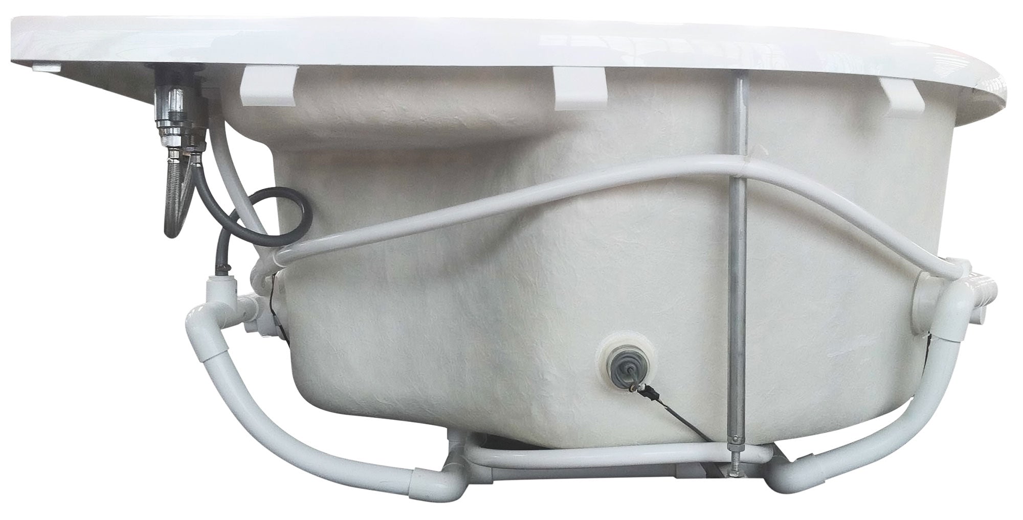 Eago AM124ETL-L 6' Left Corner Acrylic White Whirlpool Bathtub for Two