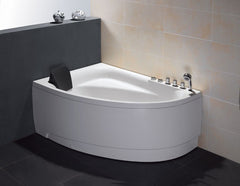 Eago AM161-R  5' Single Person Corner White Acrylic Whirlpool Bath Tub