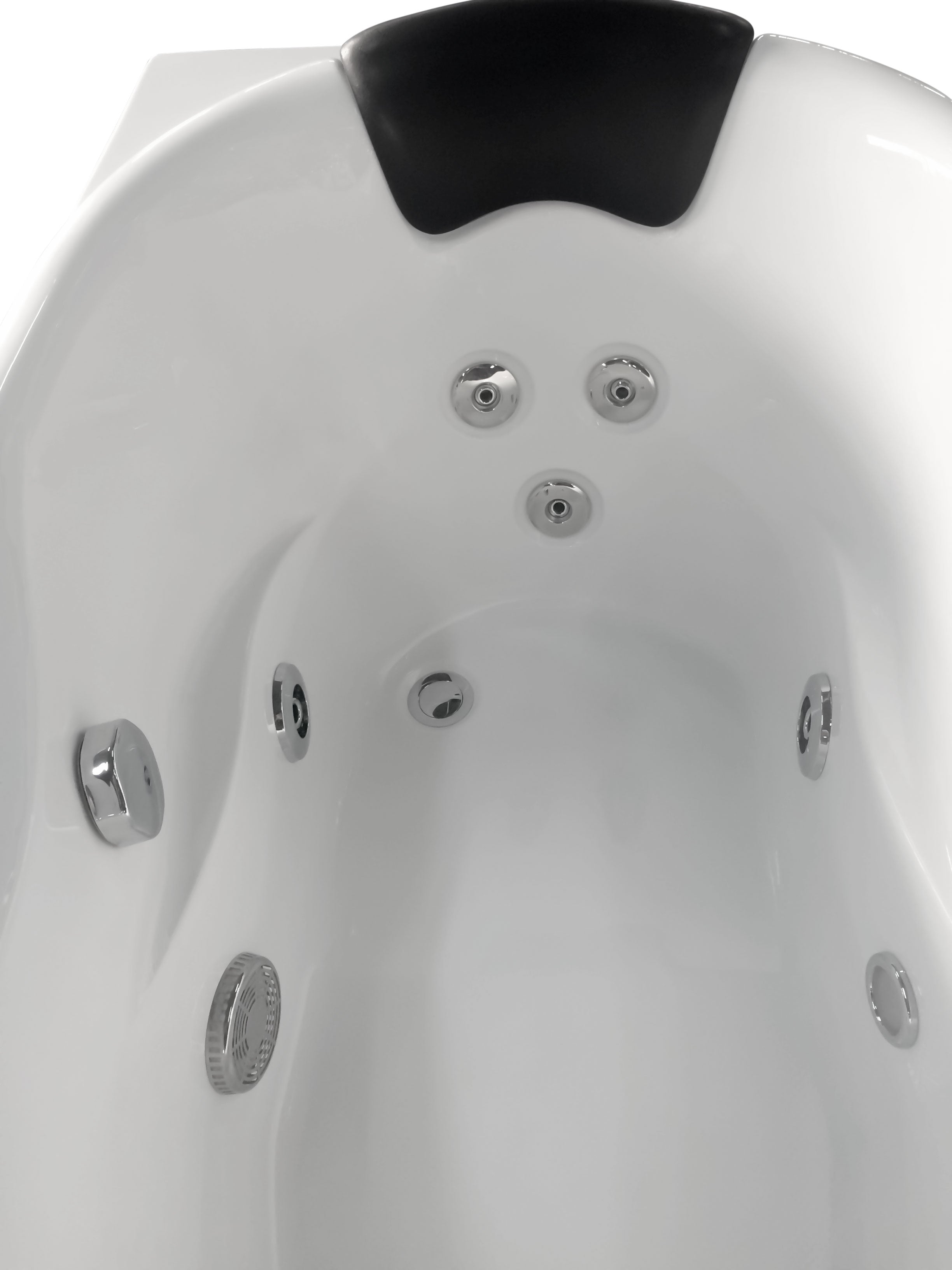 Eago AM175-L 5'' White Acrylic Corner Whirlpool Bathtub - Left Drain